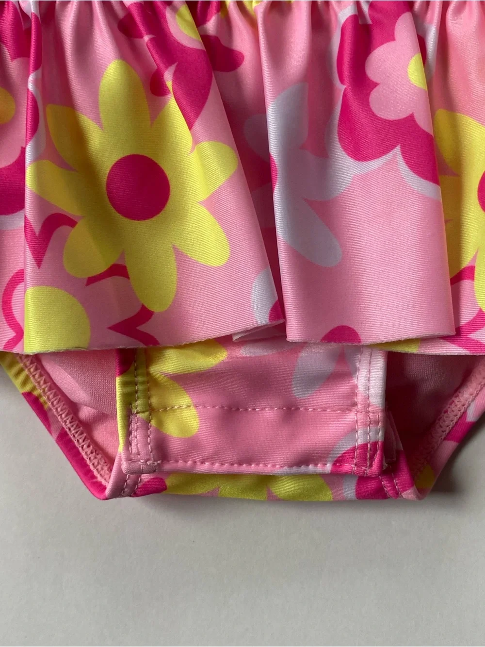 Baby Girl’s Rashguard Swimsuit Size 12 months Pink Floral One Piece Sol Borne